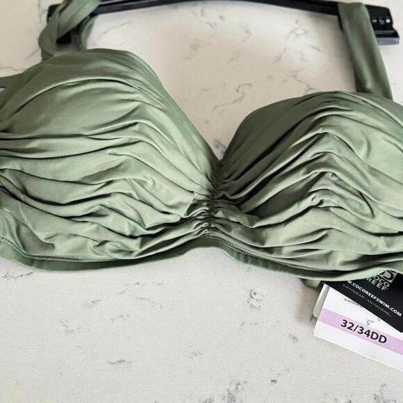 COCO REEF Women's Charisma Bra-Sized Bikini Top Palm Green 32/34DD swimwear top - Picture 16 of 16